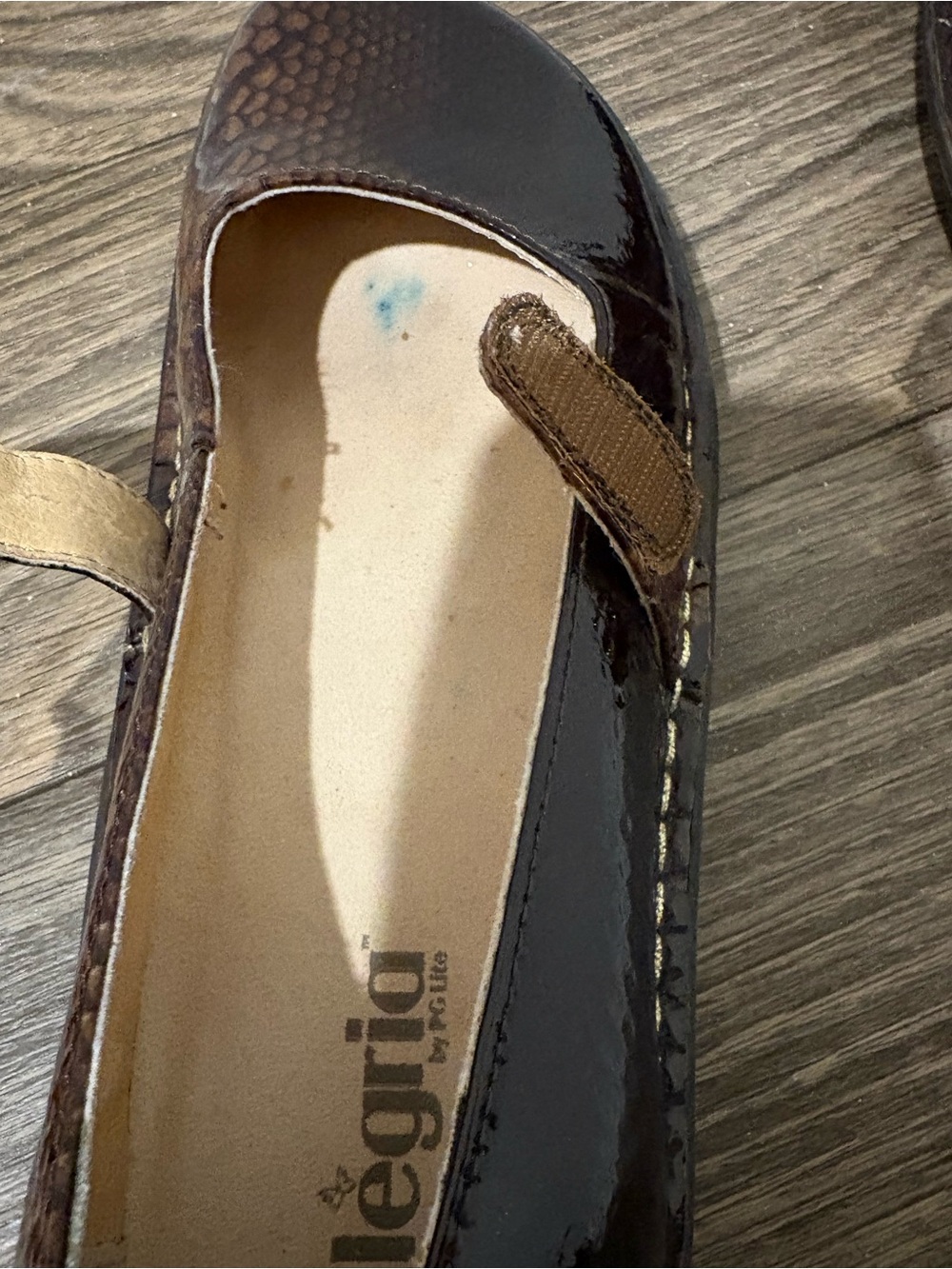 Alegria Brown Snake-Print Mary Jane Flats - Picture 5 of 7